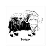 Funny musk ox cartoon illustratie rubberstempel (Afrduk)