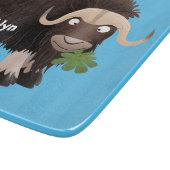 Funny musk ox cartoon illustratie snijplank (Hoek)