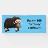 Funny musk ox cartoon illustratie spandoek (Horizontaal)