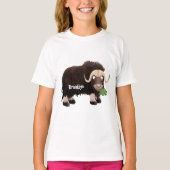 Funny musk ox cartoon illustratie t-shirt (Voorkant)