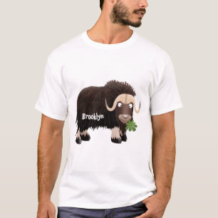 Funny musk ox cartoon illustratie t-shirt