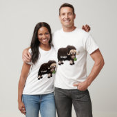 Funny musk ox cartoon illustratie t-shirt (Unisex)