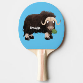 Funny musk ox cartoon illustratie tafeltennisbatje