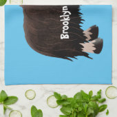 Funny musk ox cartoon illustratie theedoek (Gevouwen)