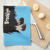 Funny musk ox cartoon illustratie theedoek (Quarter Fold)