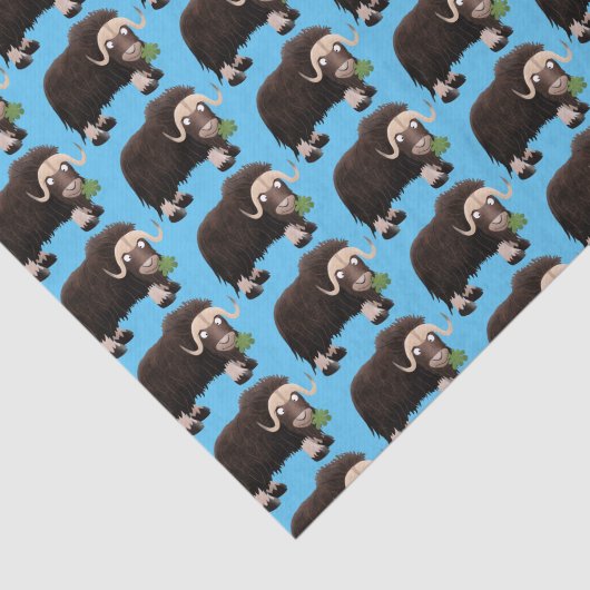 Funny musk ox cartoon illustratie tissuepapier (Detail)