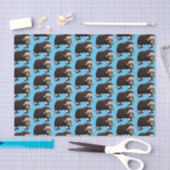 Funny musk ox cartoon illustratie tissuepapier (Craft)