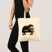 Funny musk ox cartoon illustratie tote bag (Voorkant (product))