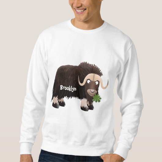 Funny musk ox cartoon illustratie trui (Voorkant)