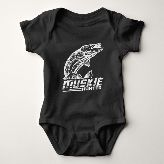 Funny Muskellunge Fish Muskie Hunter Musky Vist Romper (Voorkant)