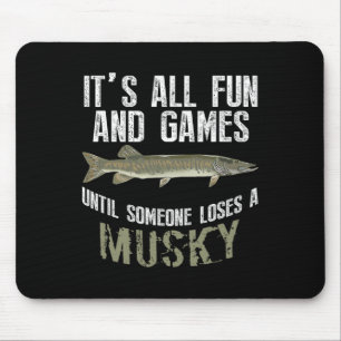 Funny Musky Vist Muskellung Freshwater Vis en Muismat