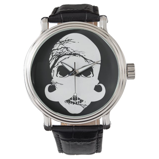 Funny Mustache 3 Horloge (Voorkant)