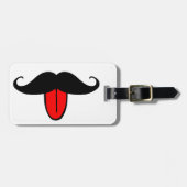 Funny mustache bagagelabel (Voorkant horizontaal)