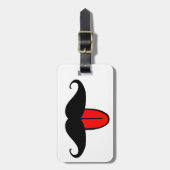 Funny mustache bagagelabel (Voorkant verticaal)