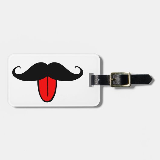 Funny mustache bagagelabel (Voorkant horizontaal)