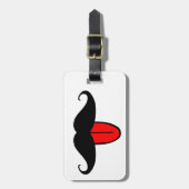 Funny mustache bagagelabel (Voorkant verticaal)
