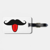 Funny mustache bagagelabel (Achterkant horizontaal)