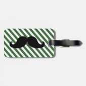 FUNNY MUSTACHE BAGAGELABEL | GROENSE STRIPES (Achterkant horizontaal)