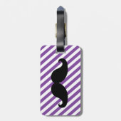 FUNNY MUSTACHE BAGAGELABEL | PAARSE STRIPEN (Achterkant verticaal)