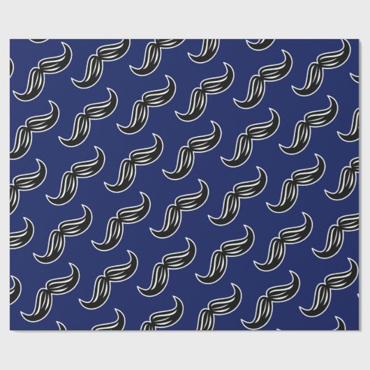 Funny Mustache Barbershop Pap Cadeaupapier (Vlak)