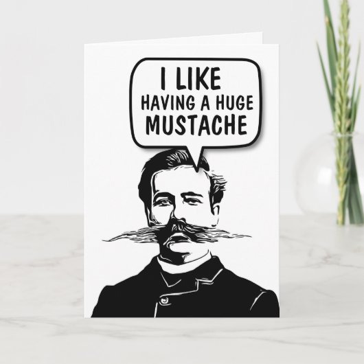 FUNNY MUSTACHE BIRTHDAY CARDS KAART (Voorkant)