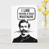 FUNNY MUSTACHE BIRTHDAY CARDS KAART (Gele Bloem)