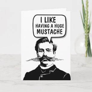 FUNNY MUSTACHE BIRTHDAY CARDS KAART