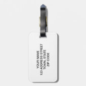 FUNNY MUSTACHE, BLACK CAT BAGAGELABEL (Achterkant verticaal)