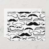 Funny Mustache Briefkaart (Voorkant / Achterkant)