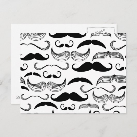 Funny Mustache Briefkaart (Voorkant / Achterkant)