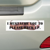 Funny Mustache bumper sticker (Op auto)