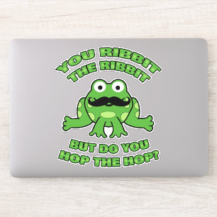 Funny Mustache Cartoon Frog Sticker