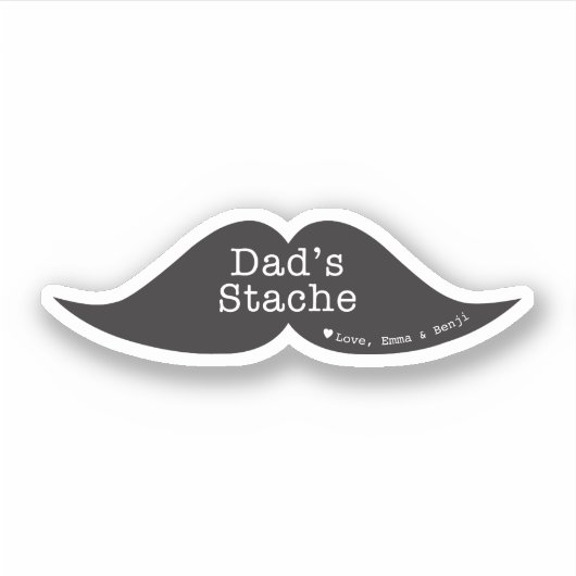 Funny Mustache Contour Sticker voor Vaderdag (Voorkant)
