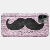 Funny Mustache Custom Monogram Case-Mate iPhone Case (Achterkant (horizontaal))