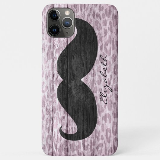 Funny Mustache Custom Monogram Case-Mate iPhone Case (Achterkant)