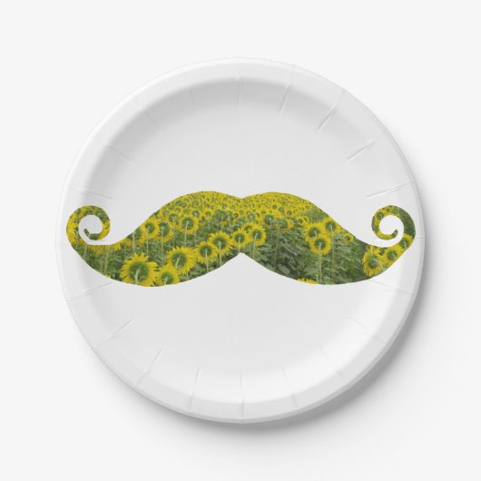 Funny Mustache Custom Papier Borden 7 in Papieren Bordje (Voorkant)