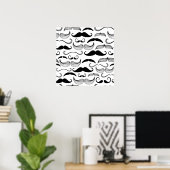 Funny Mustache Design Poster (Thuiskantoor)