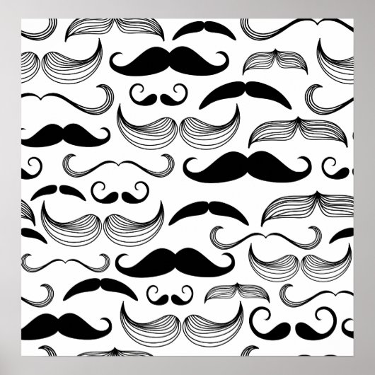 Funny Mustache Design Poster (Voorkant)