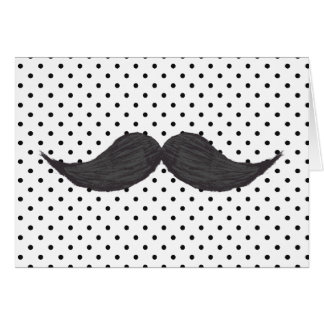 Funny Mustache Drawing and Black Polka Dots