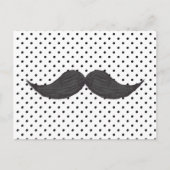 Funny Mustache Drawing and Black Polka Dots Briefkaart (Voorkant)