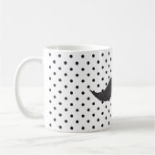 Funny Mustache Drawing and Black Polka Dots Koffiemok (Links)