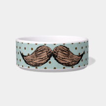 Funny Mustache Drawing and Brown Polka Dots