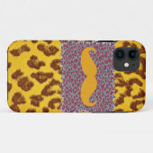 Funny Mustache en Leopard Print Case-Mate iPhone Case (Achterkant (horizontaal))