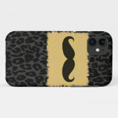 Funny Mustache en Leopard Print Case-Mate iPhone Case (Achterkant (horizontaal))