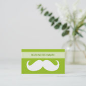 Funny Mustache en Plain Limoen Visitekaartje (Staand voorkant)