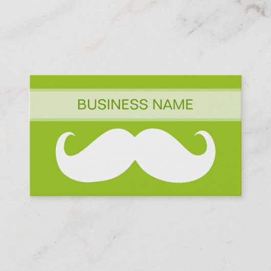 Funny Mustache en Plain Limoen Visitekaartje (Voorkant)