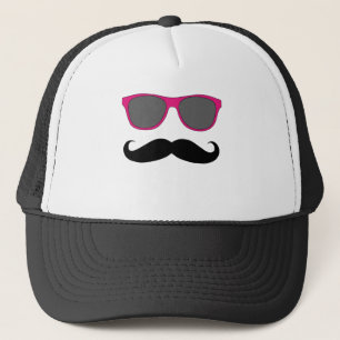 Funny Mustache en Roze zonnebril Humor Trucker Pet