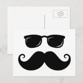 Funny mustache en zonnebril briefkaart (Voorkant / Achterkant)