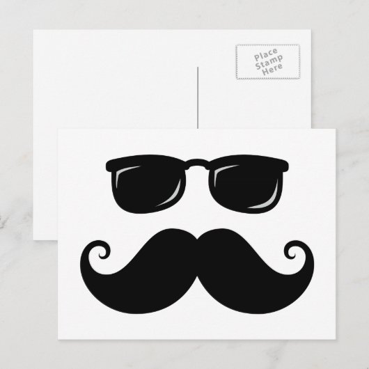 Funny mustache en zonnebril briefkaart (Voorkant / Achterkant)