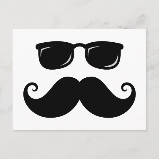 Funny mustache en zonnebril briefkaart (Voorkant)
